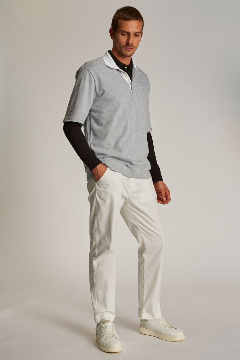 Herren-Poloshirt mit kurzem Arm und einem Kragen in Kontrastoptik, oversized Modell | La Martina - Official Online Shop