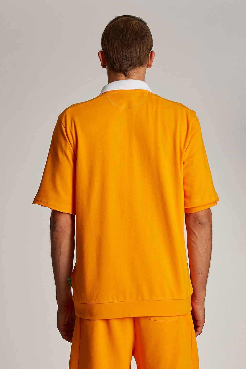 Herren-Poloshirt mit kurzem Arm und einem Kragen in Kontrastoptik, oversized Modell | La Martina - Official Online Shop