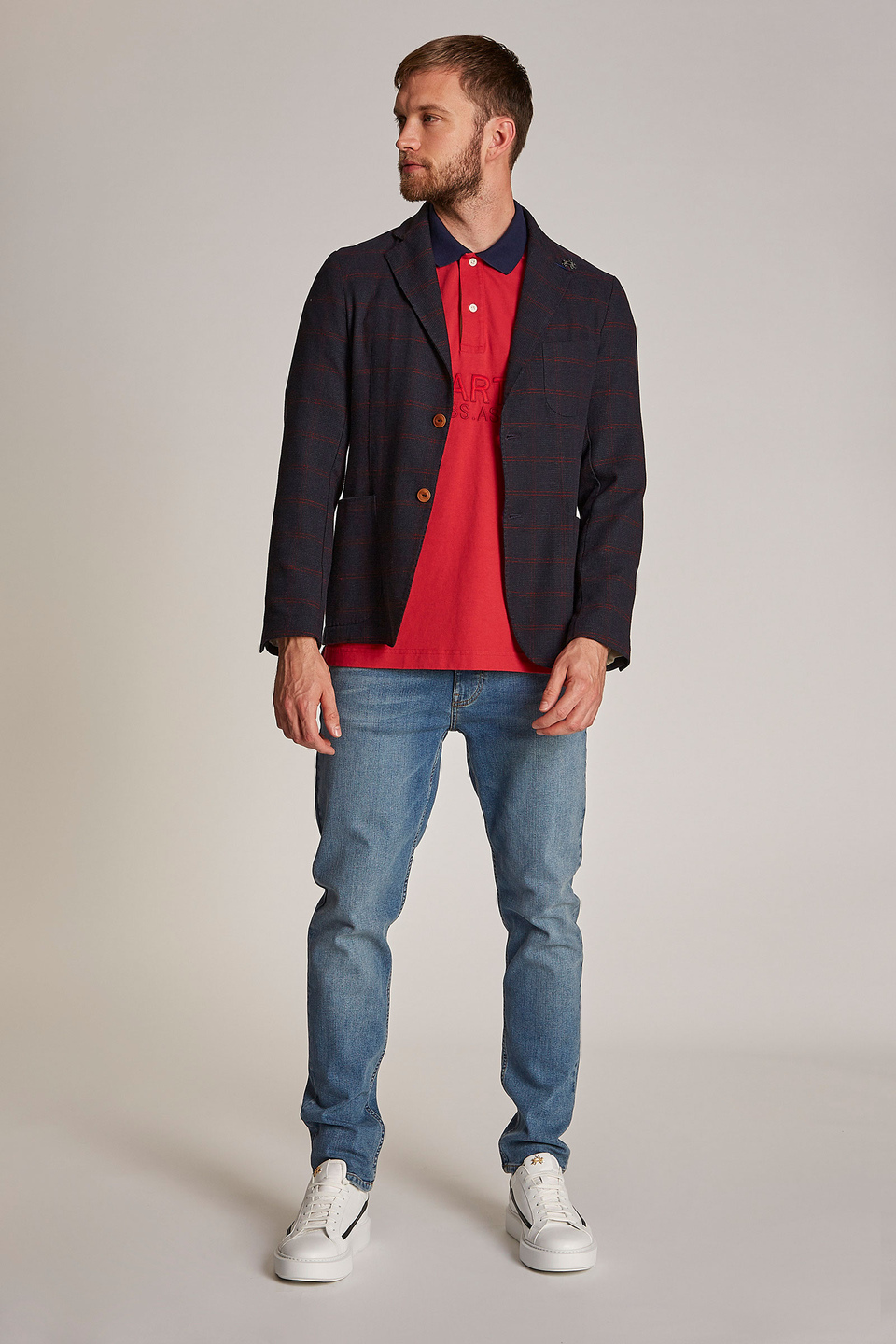 Men's oversized plain-coloured short-sleeved polo shirt | La Martina - Official Online Shop