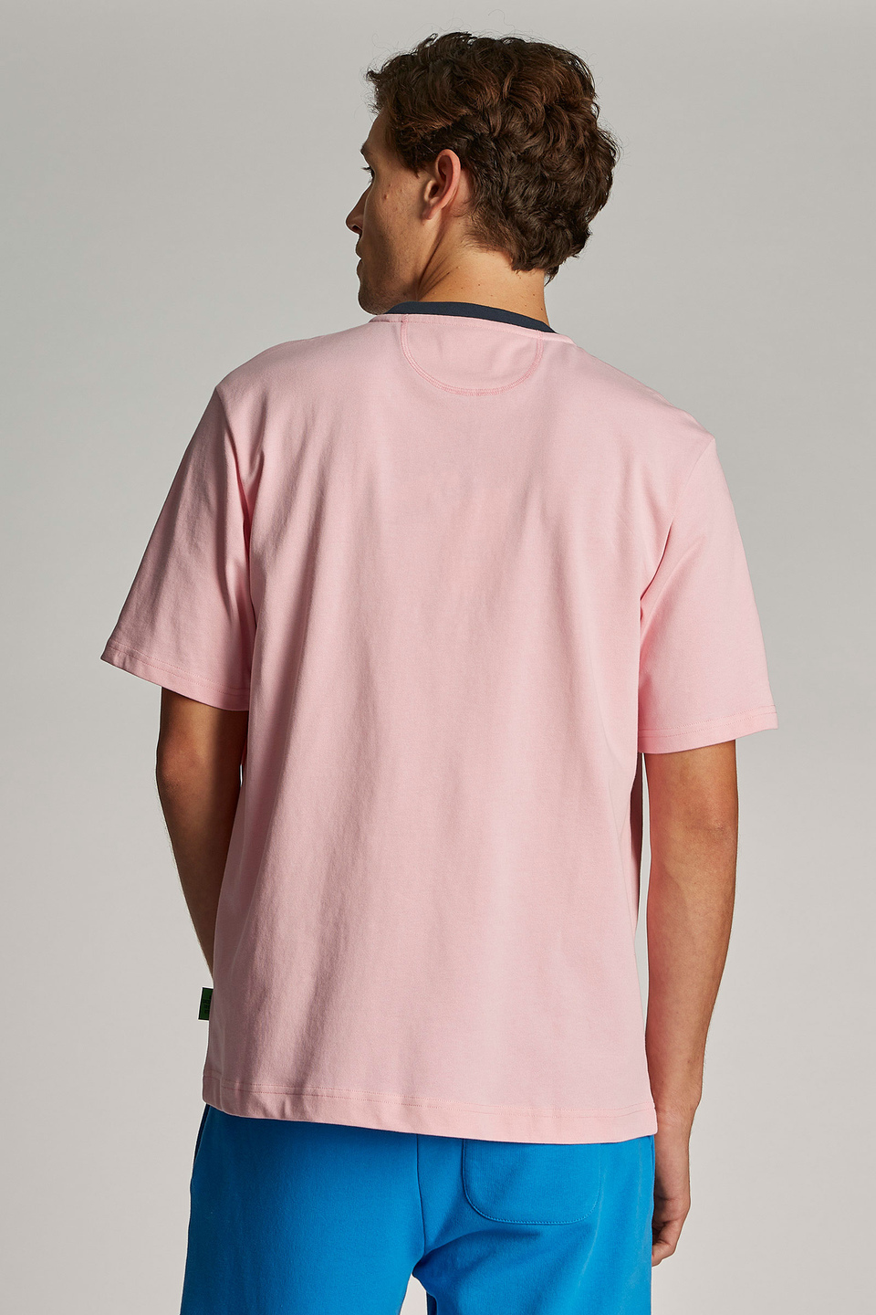 Men's oversized short-sleeved T-shirt featuring a contrasting collar | La Martina - Official Online Shop