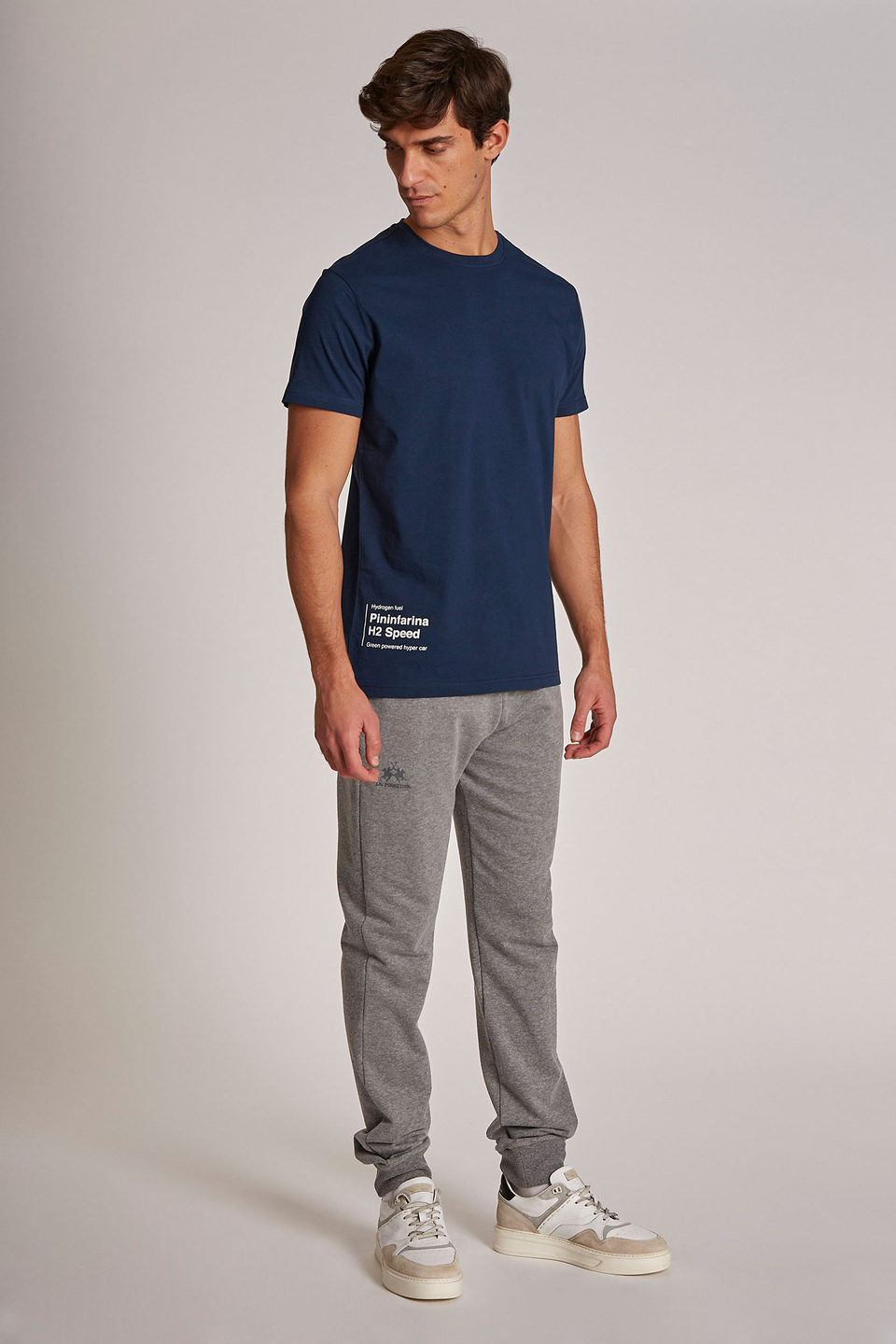 Men's short-sleeved regular-fit T-shirt in organic cotton fabric | La Martina - Official Online Shop