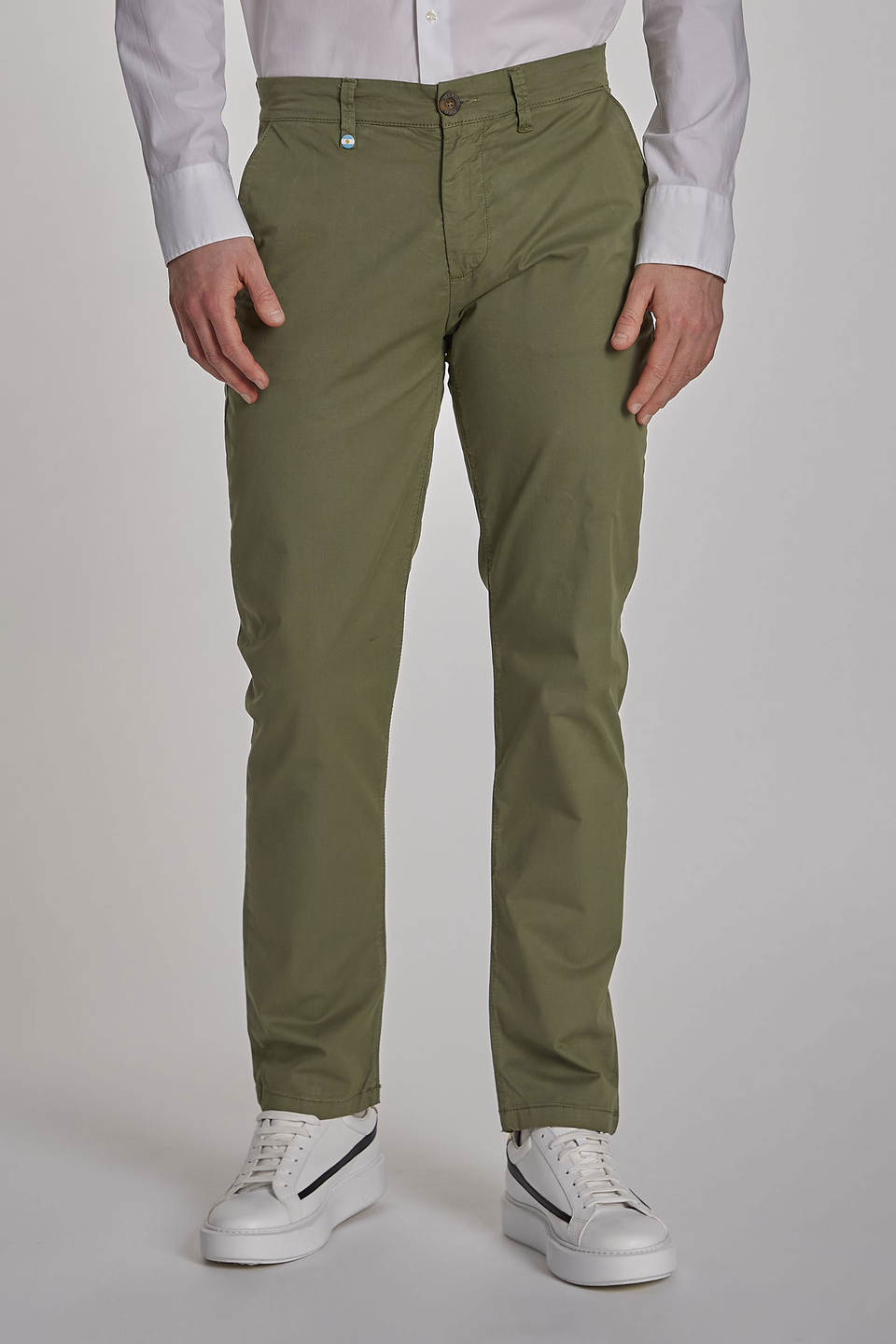 for Men richard j Green Slacks and Chinos Casual trousers and trousers brown Regular-fit Stretch-cotton Trousers in Khaki Mens Clothing Trousers 