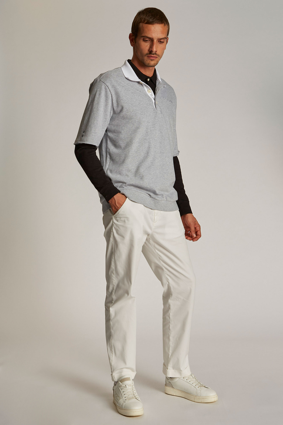 Men's regular-fit cotton and linen blend trousers | La Martina - Official Online Shop