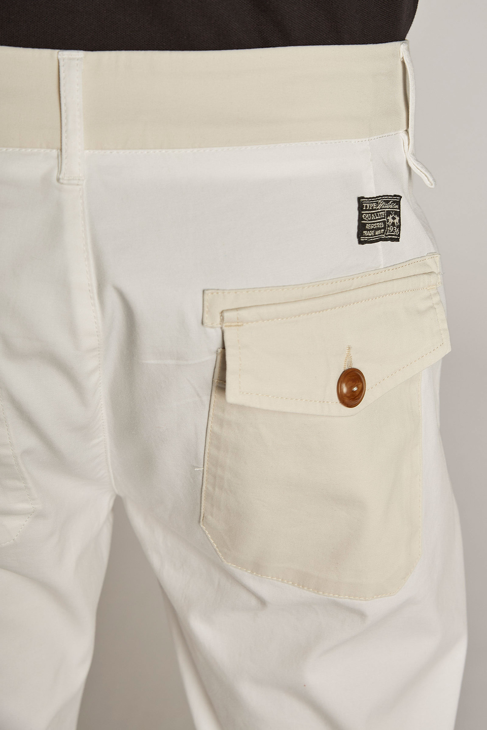 Pantalon homme en mélange de coton et lin coupe classique | La Martina - Official Online Shop