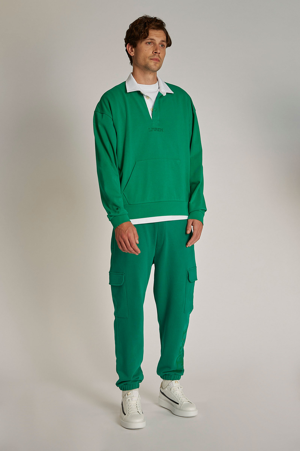 Pantalone da uomo in cotone modello jogger over | La Martina - Official Online Shop
