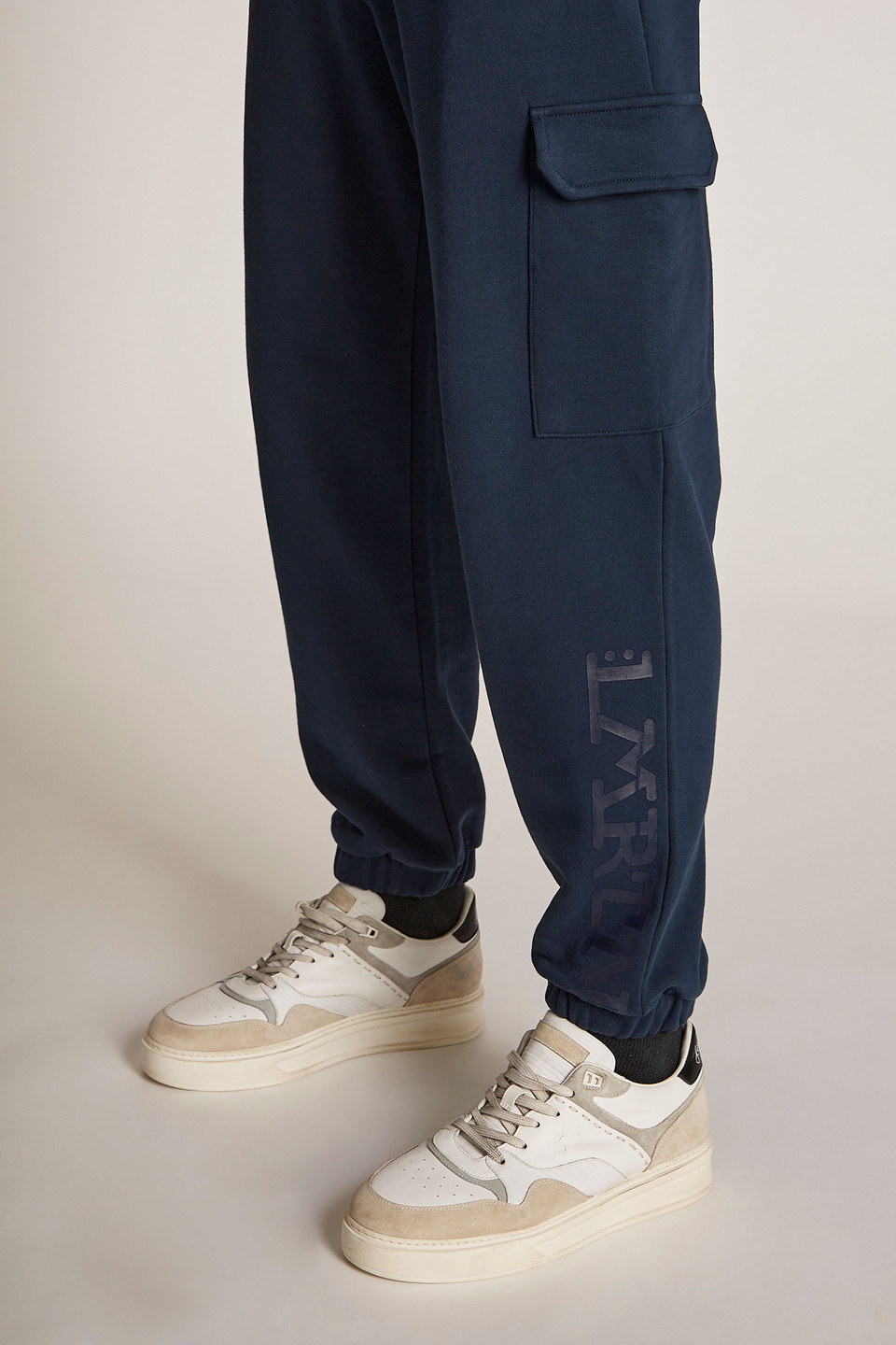 Pantalon homme style jogging en coton coupe oversize | La Martina - Official Online Shop