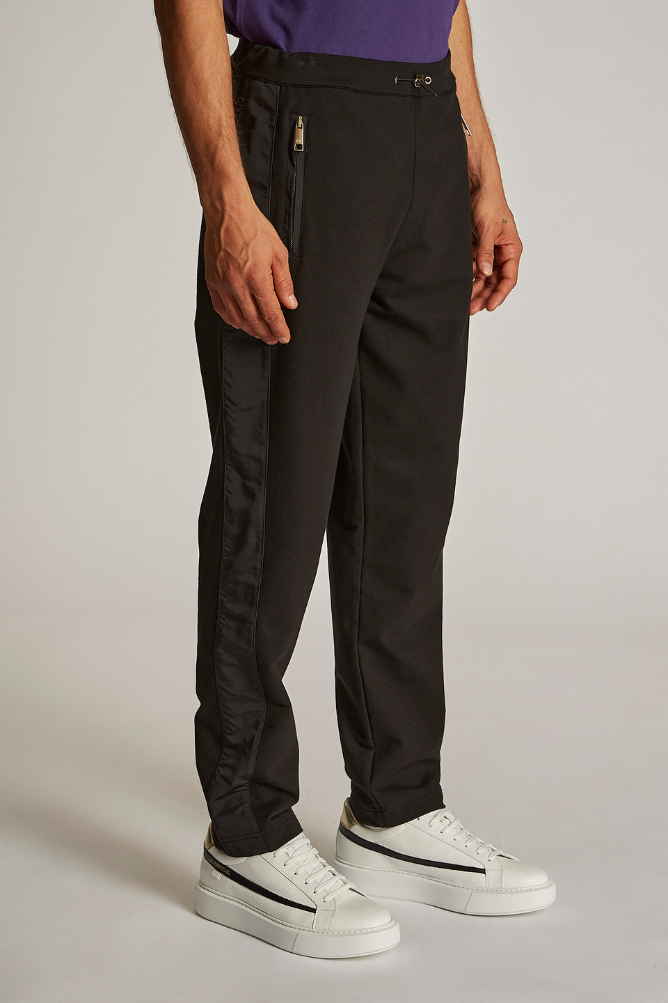 Pantalone da uomo modello jogger in cotone elasticizzato regular fit | La Martina - Official Online Shop
