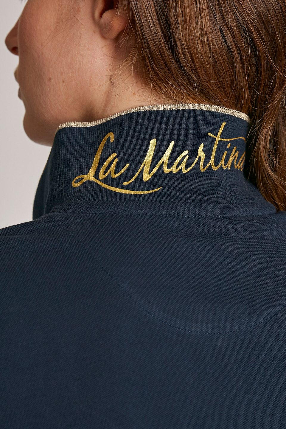 Robe femme en coton à manches courtes et coupe classique | La Martina - Official Online Shop