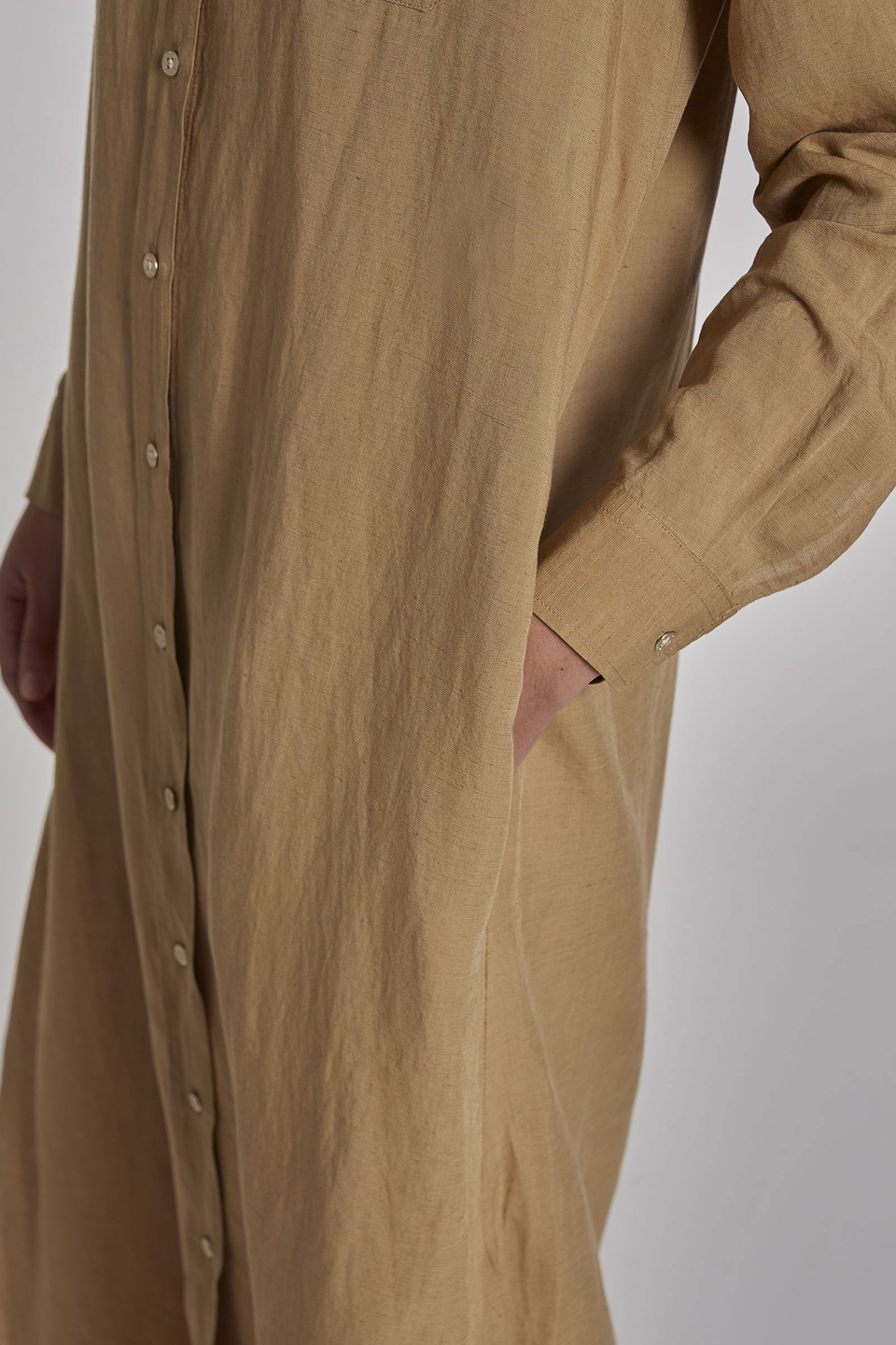Vestito da donna lunghezza midi in viscosa misto lino regular fit | La Martina - Official Online Shop