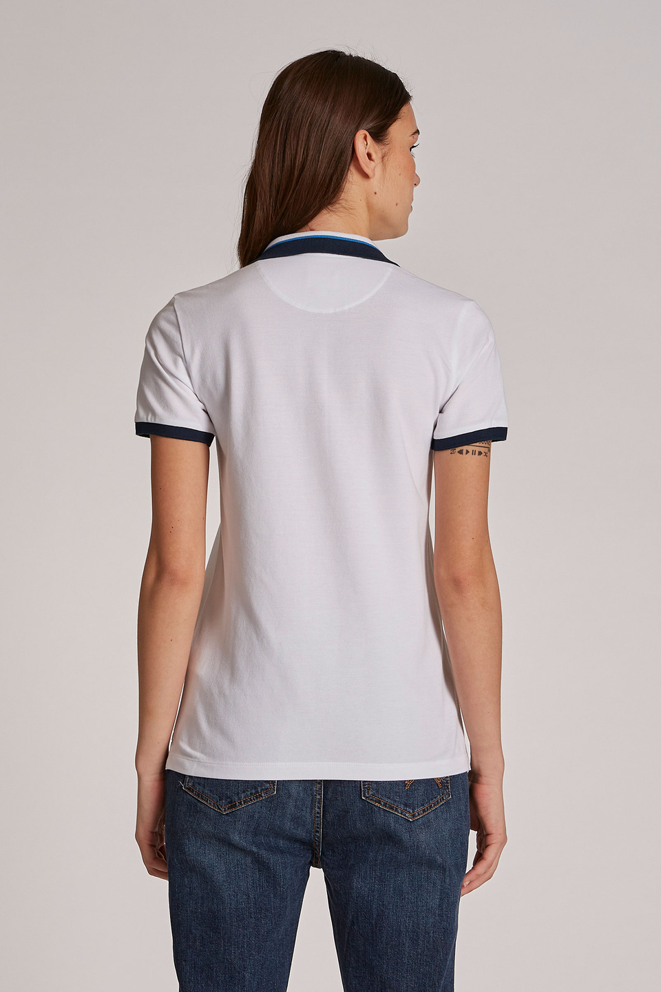 Damen-Poloshirt mit kurzem Arm aus 100 % Baumwolle im Regular Fit | La Martina - Official Online Shop
