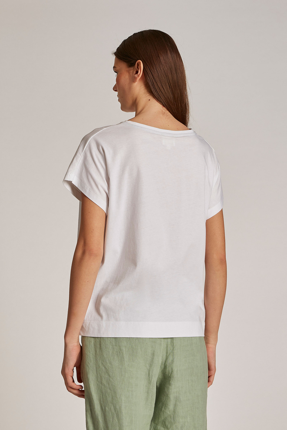 Women's regular-fit logo T-shirt in cotton fabric | La Martina - Official Online Shop