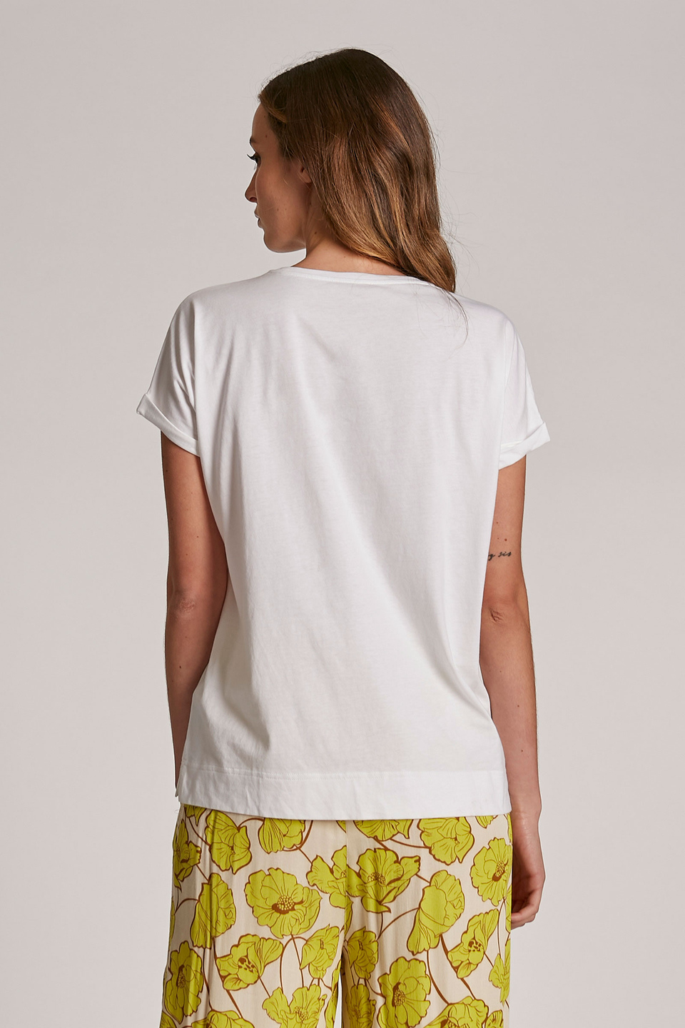 T-shirt da donna in cotone con logo modello over | La Martina - Official Online Shop