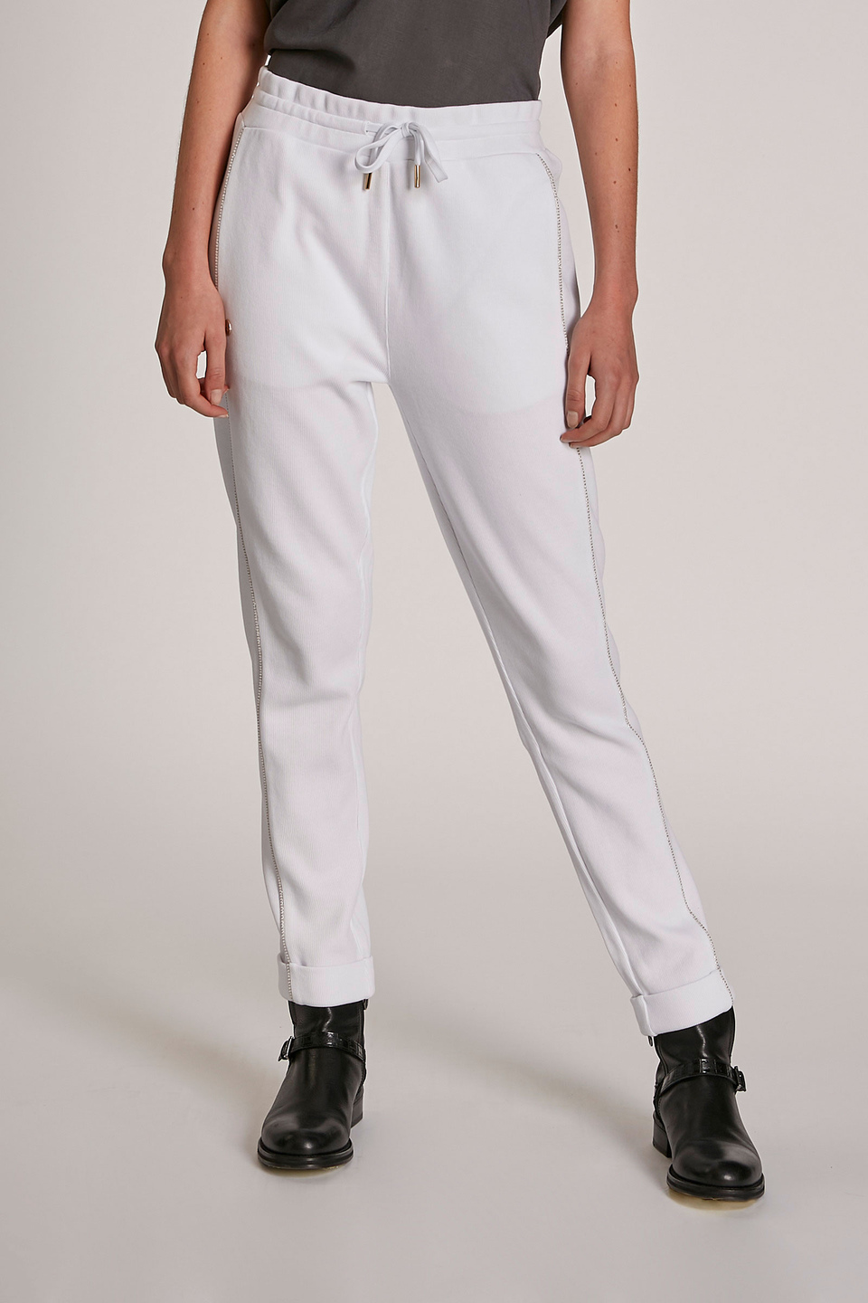 Pantalón de mujer de algodón, corte regular Blanco Óptico La Martina | Shop  Online