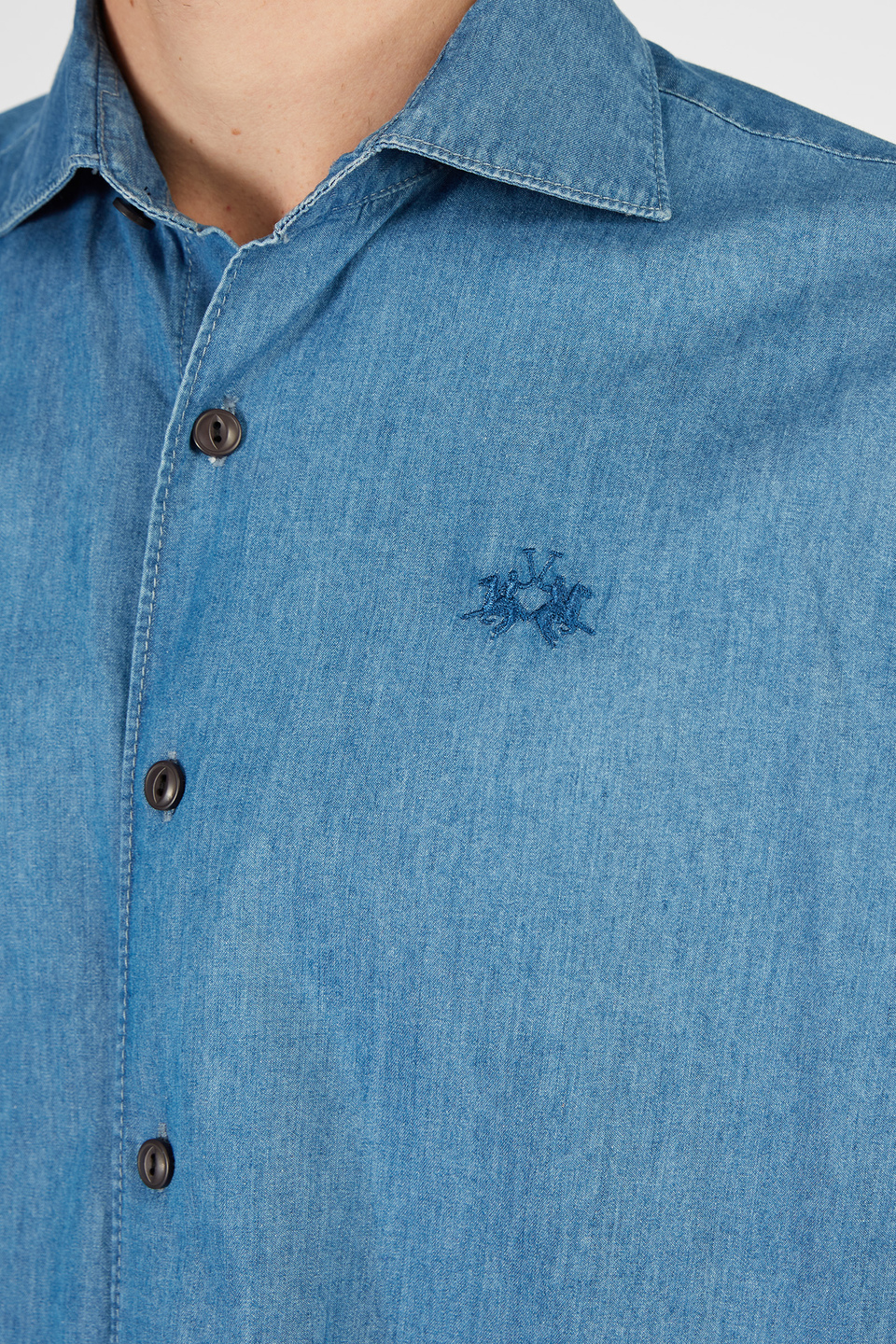 Chemise en jean Timeless pour homme à manches longues | La Martina - Official Online Shop