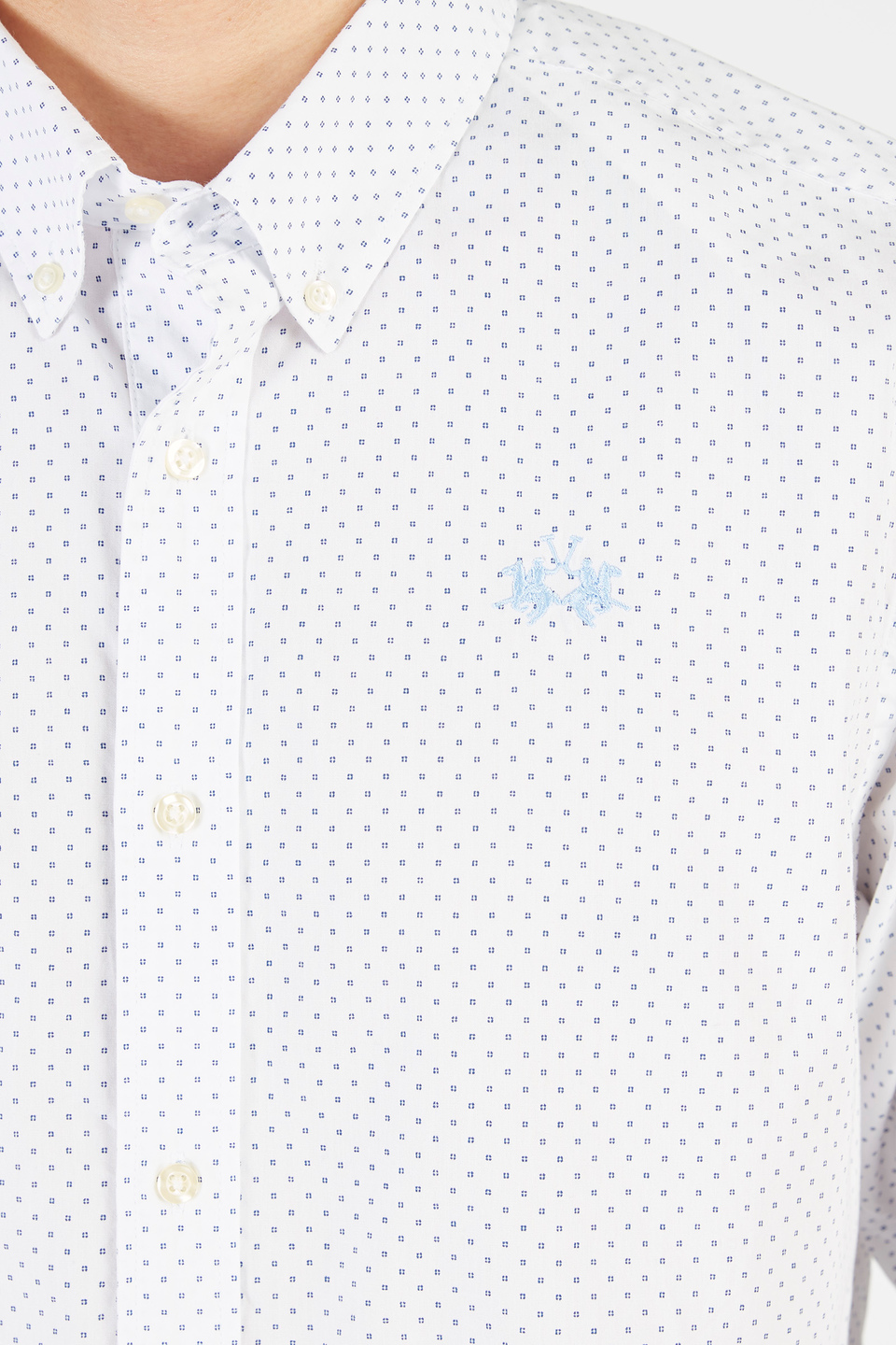 Men’s long sleeve shirt in 100% regular fit cotton | La Martina - Official Online Shop