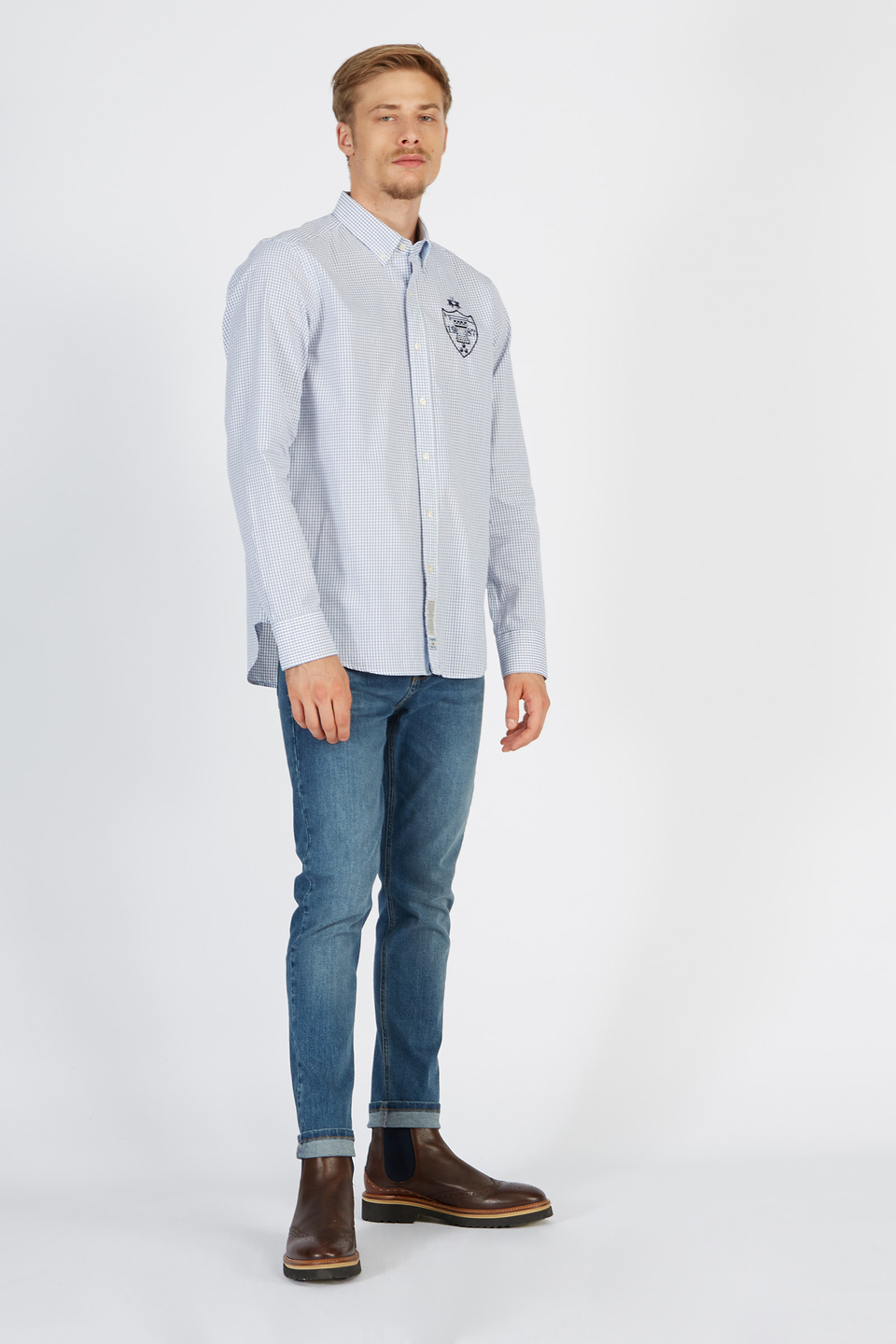 Men's long-sleeved shirt in 100% cotton | La Martina - Official Online Shop