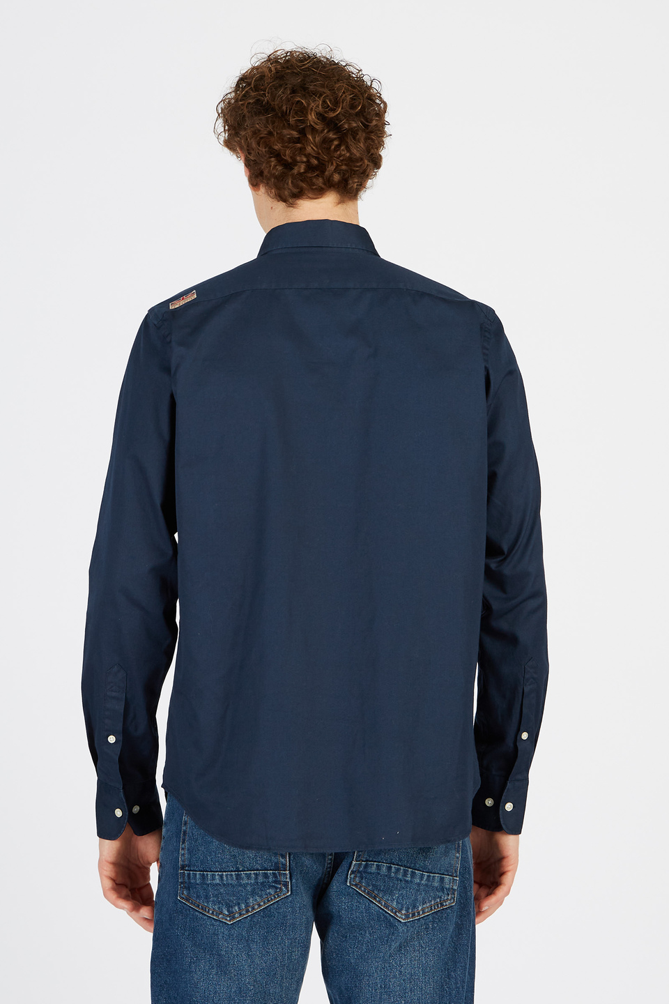 Chemise homme à manches longues en 100 % coton coupe droite | La Martina - Official Online Shop