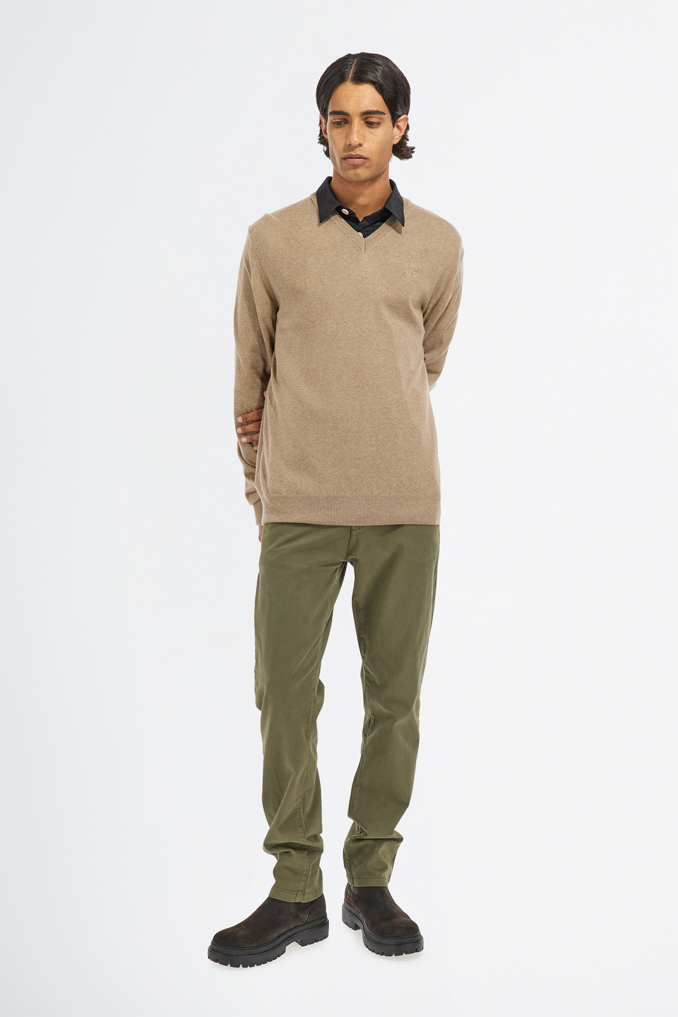 Chemise homme Leyendas Del Polo à manches longues en tissu sergé | La Martina - Official Online Shop