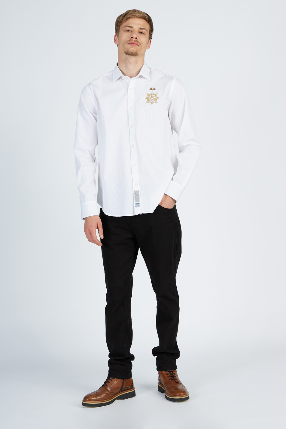 Camicia uomo Guards maniche lunghe in cotone regular fit | La Martina - Official Online Shop