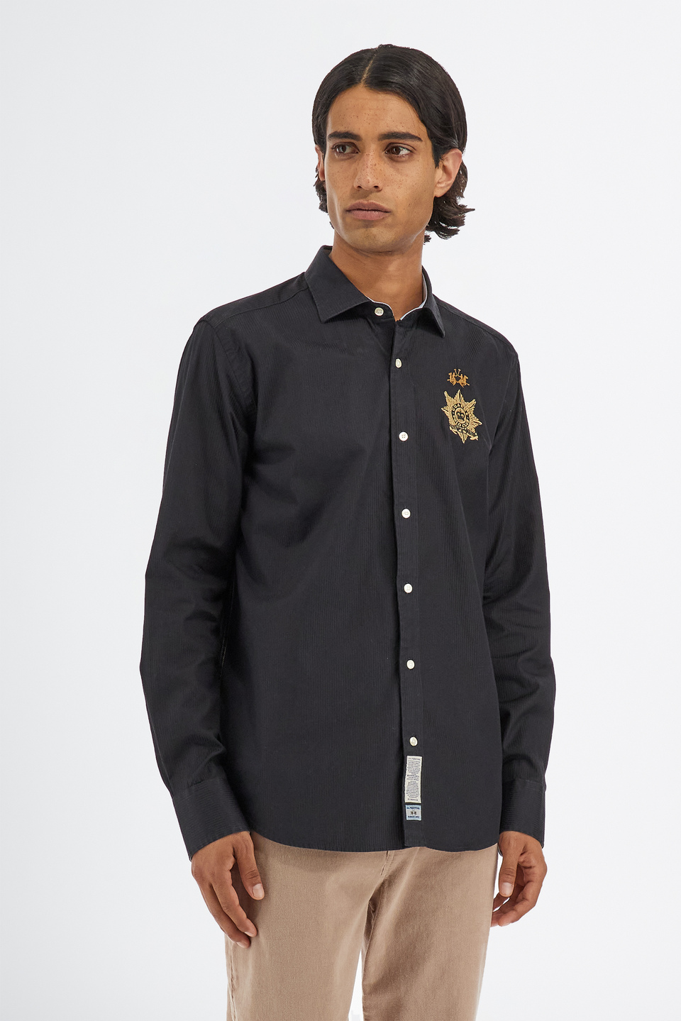 Men’s Guards regular fit cotton long sleeves shirt | La Martina - Official Online Shop