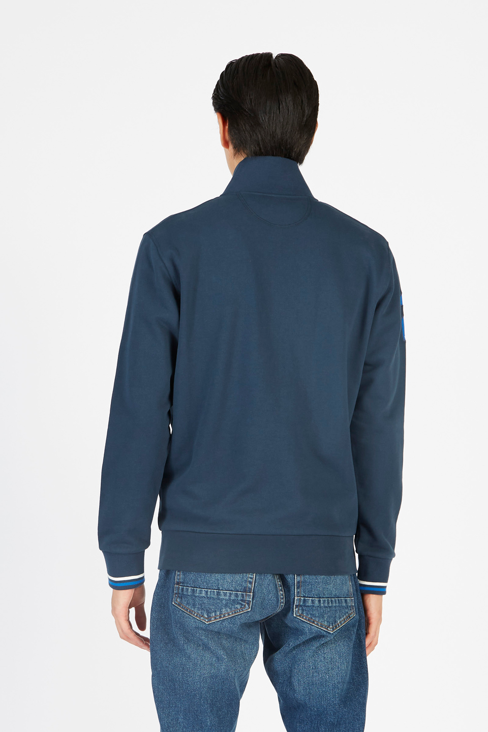 Sweat-shirt à manches longues Essential pour hommes en mélange de coton zippé | La Martina - Official Online Shop