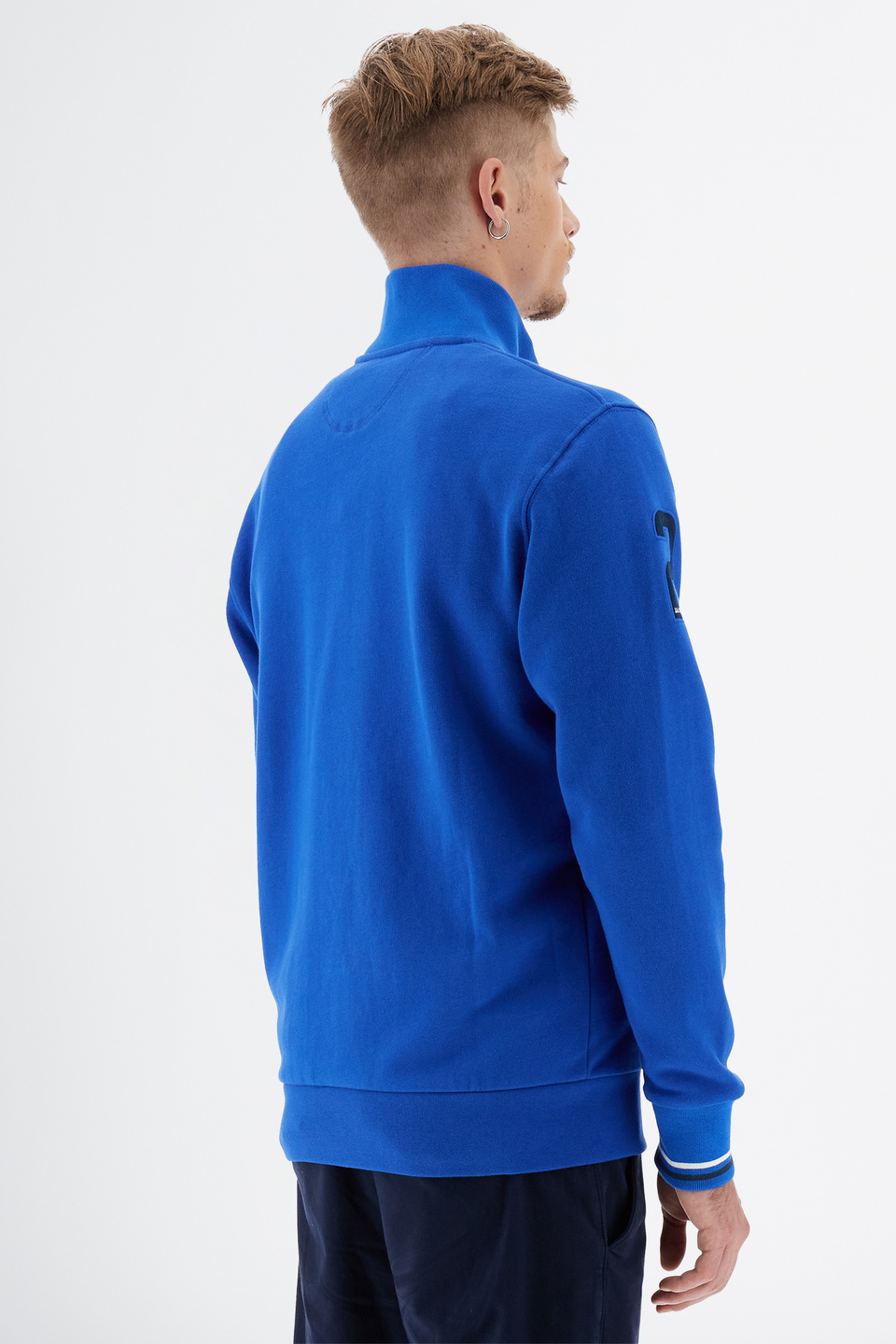 Essential Herren-Sweatshirt aus Baumwoll-Mix mit durchgehendem Reißverschluss | La Martina - Official Online Shop