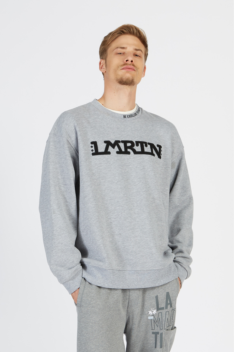 Langärmeliges Sweatshirt für Herren aus Baumwollmischung Oversized-Modell | La Martina - Official Online Shop