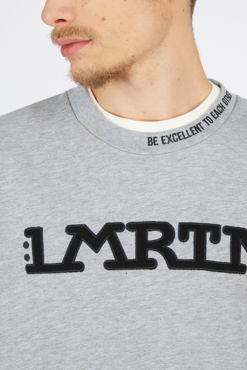 Men's oversized long-sleeved cotton blend sweatshirt | La Martina - Official Online Shop