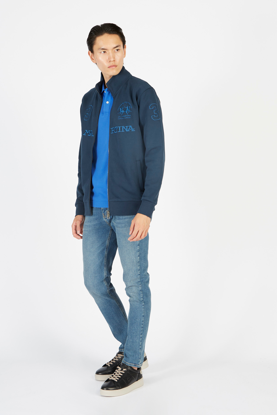 Men’s sweatshirt in regular fit cotton blend | La Martina - Official Online Shop