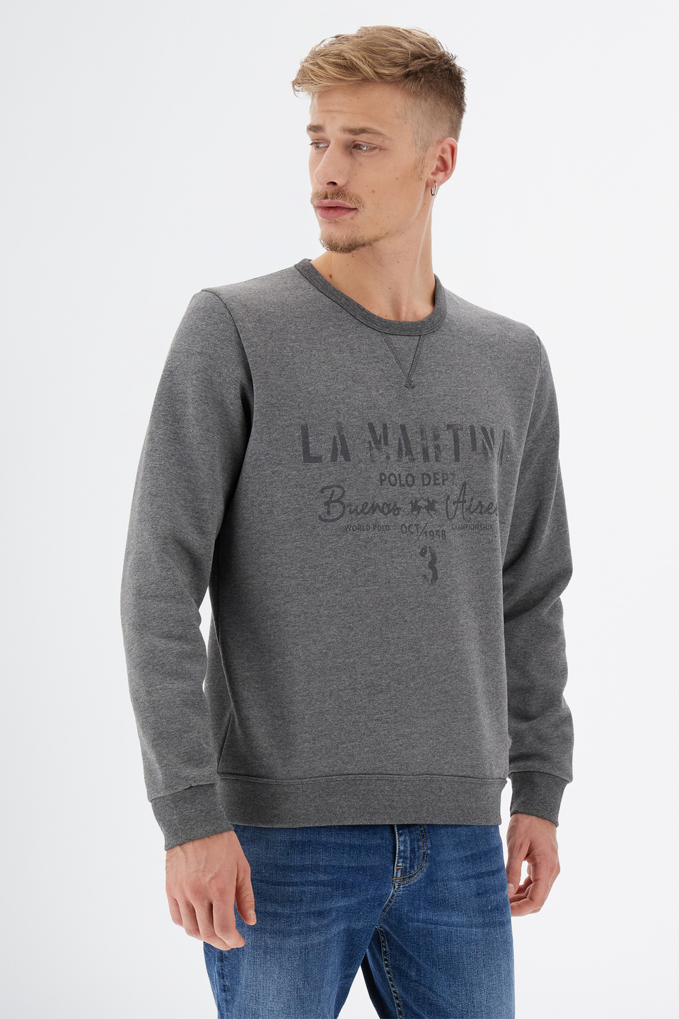Sweat homme Leyendas Del Polo à manches longues en coton polaire | La Martina - Official Online Shop