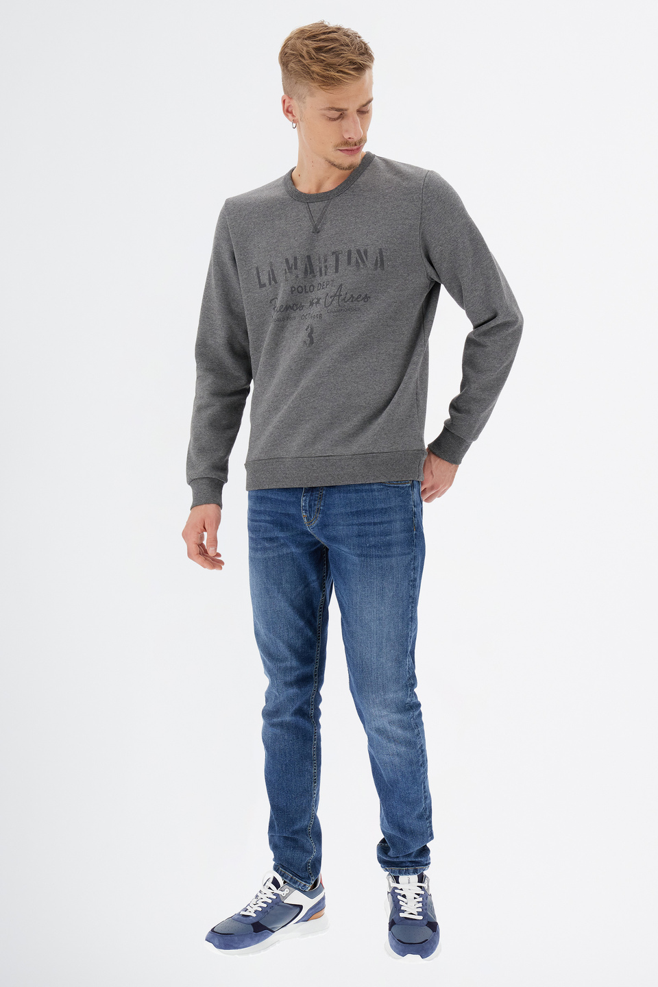 Herren-Sweatshirt Leyendas Del Polo mit langen Ärmeln aus Fleece-Baumwolle | La Martina - Official Online Shop