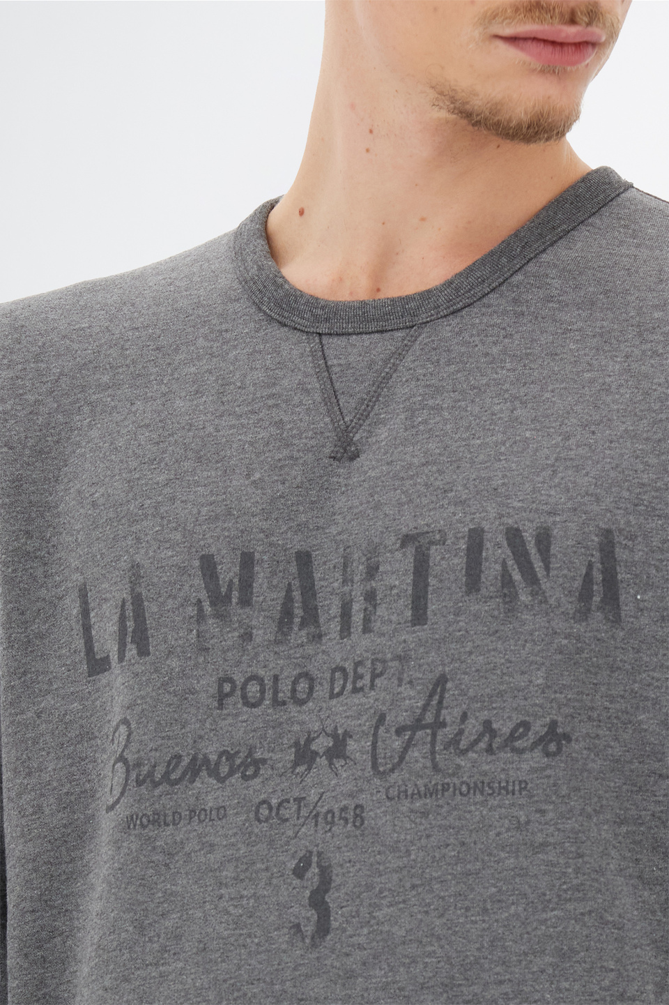 Felpa uomo Leyendas Del Polo a maniche lunghe in cotone felpato regular fit | La Martina - Official Online Shop