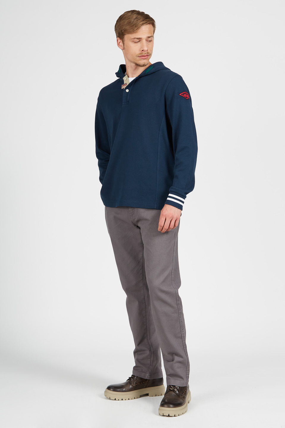 Sweat-shirt homme à manches longues en 100 % coton coupe confort | La Martina - Official Online Shop