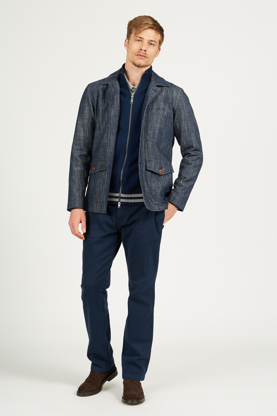 Men's Sahariana jacket in 100% cotton, regular fit model | La Martina - Official Online Shop