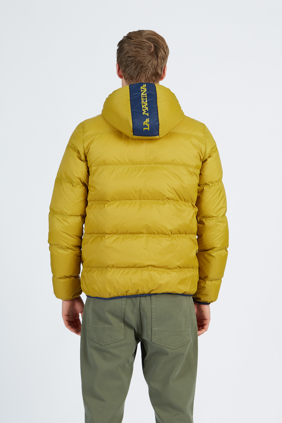 Men’s goose down jacket with regular fit zip closure | La Martina - Official Online Shop