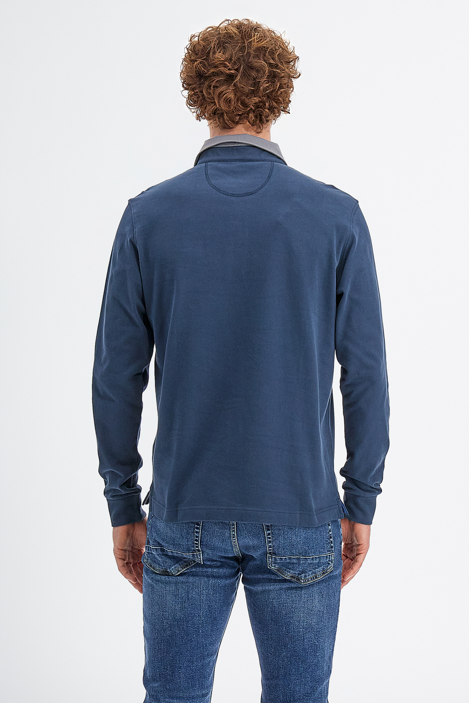 Polo de hombre con manga larga en jersey de algodón de corte regular | La Martina - Official Online Shop
