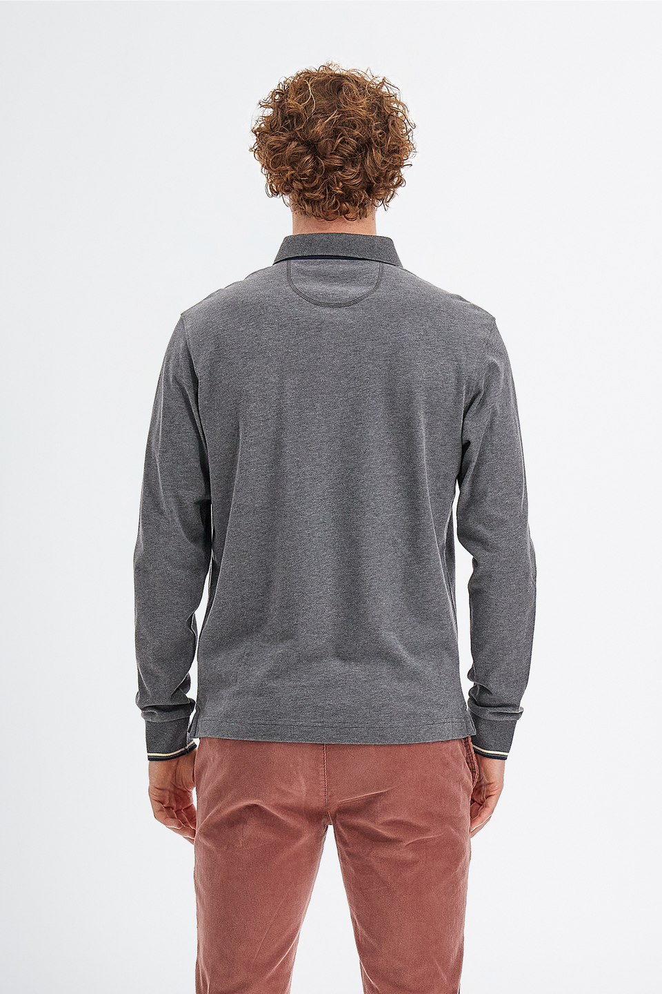 Herren-Poloshirt aus Baumwolljersey mit langen Ärmeln | La Martina - Official Online Shop