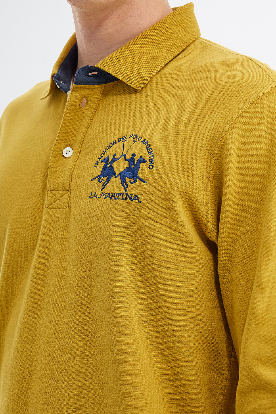 Herren-Poloshirt aus Baumwolljersey mit langen Ärmeln | La Martina - Official Online Shop