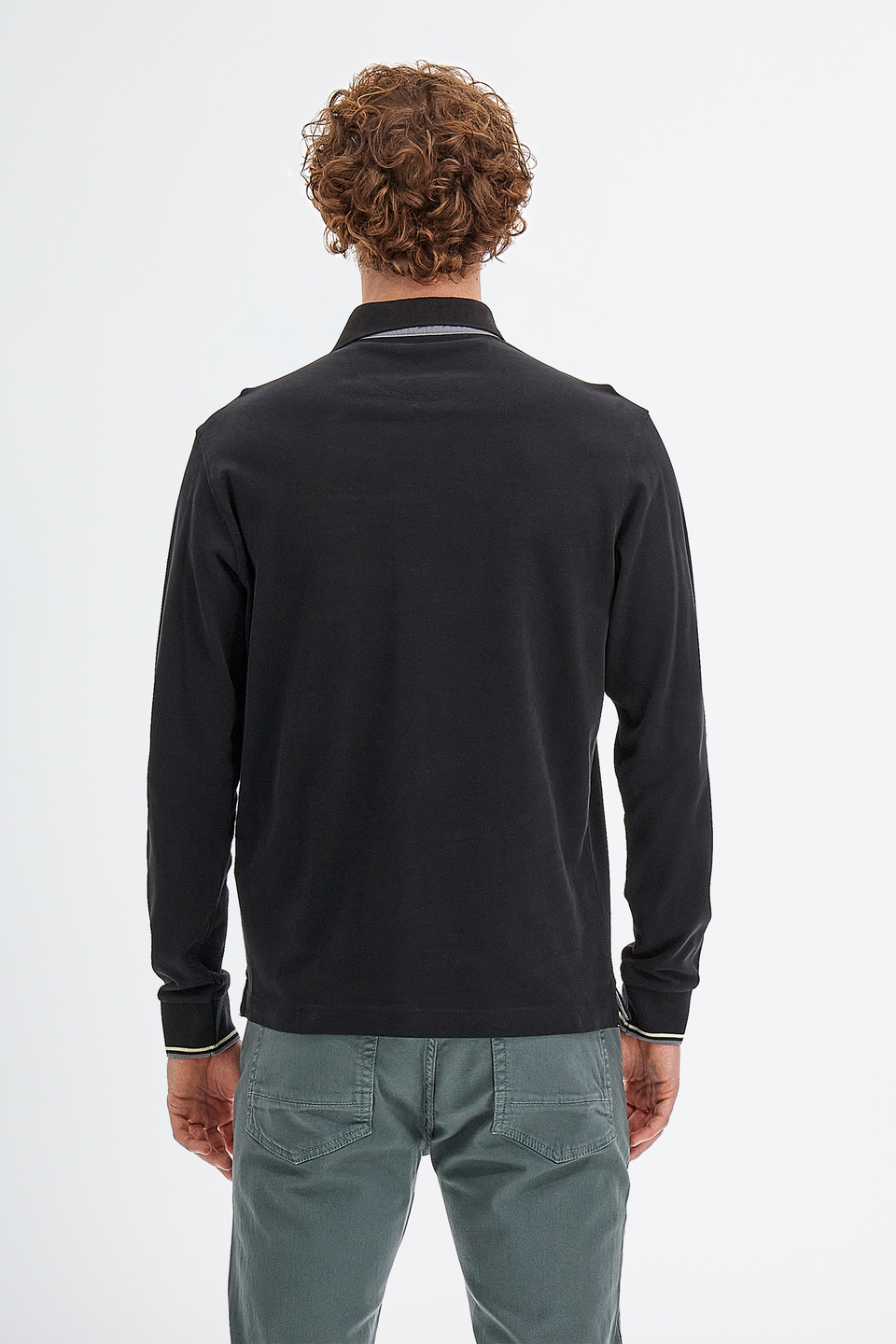 Polo da uomo in cotone jersey maniche lunghe slim fit | La Martina - Official Online Shop