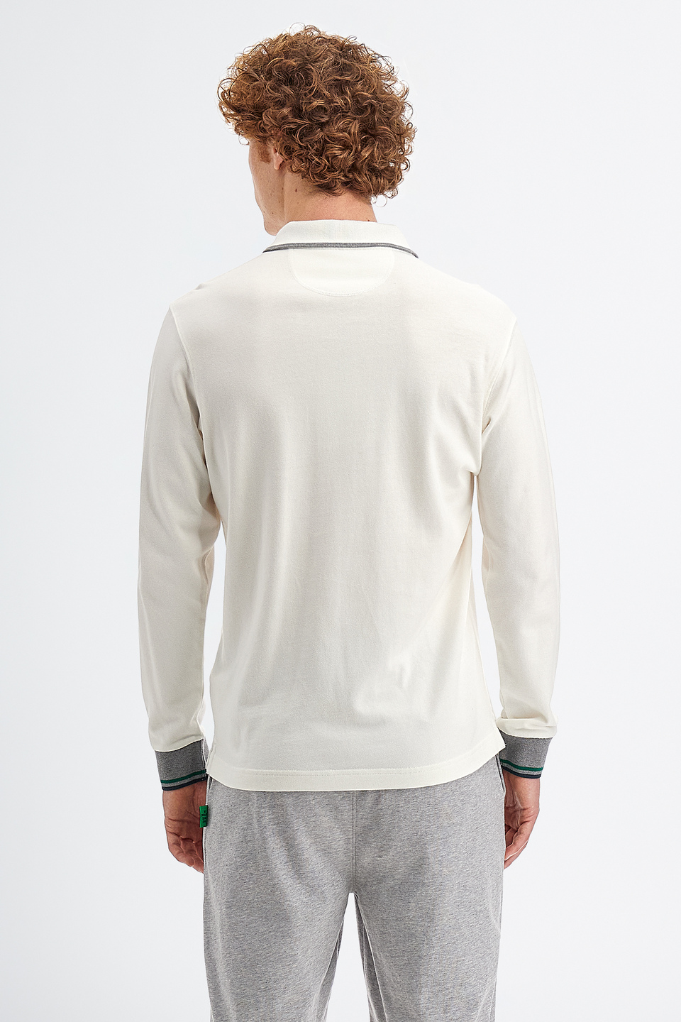 Polo da uomo in cotone jersey maniche lunghe slim fit | La Martina - Official Online Shop