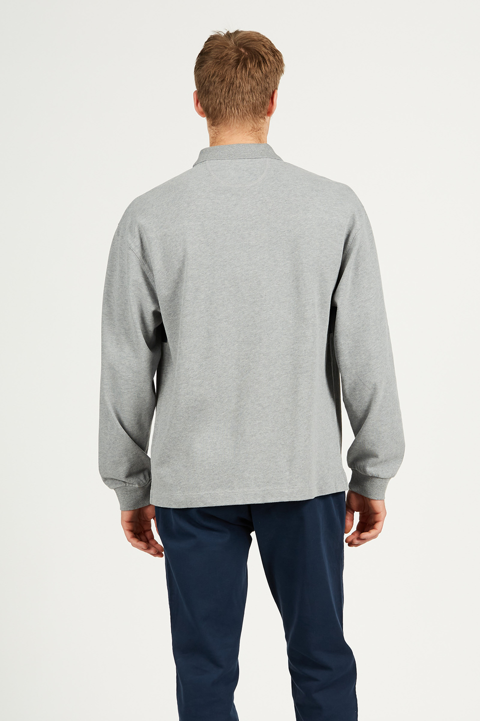 Comfort fit long-sleeved cotton polo shirt for men | La Martina - Official Online Shop