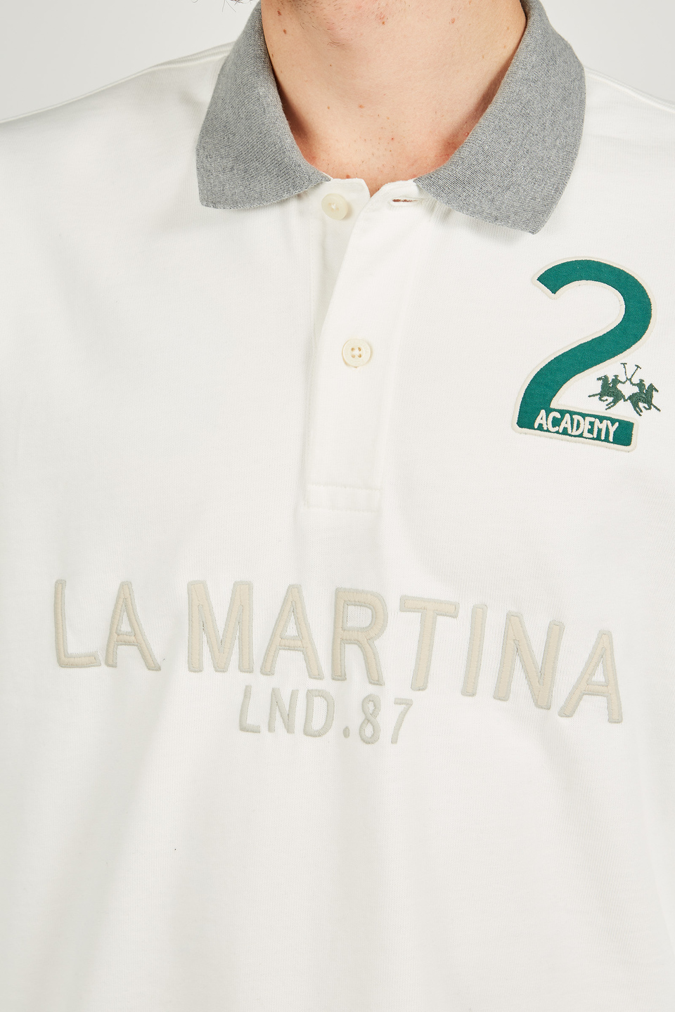 Comfort fit long-sleeved cotton polo shirt for men | La Martina - Official Online Shop