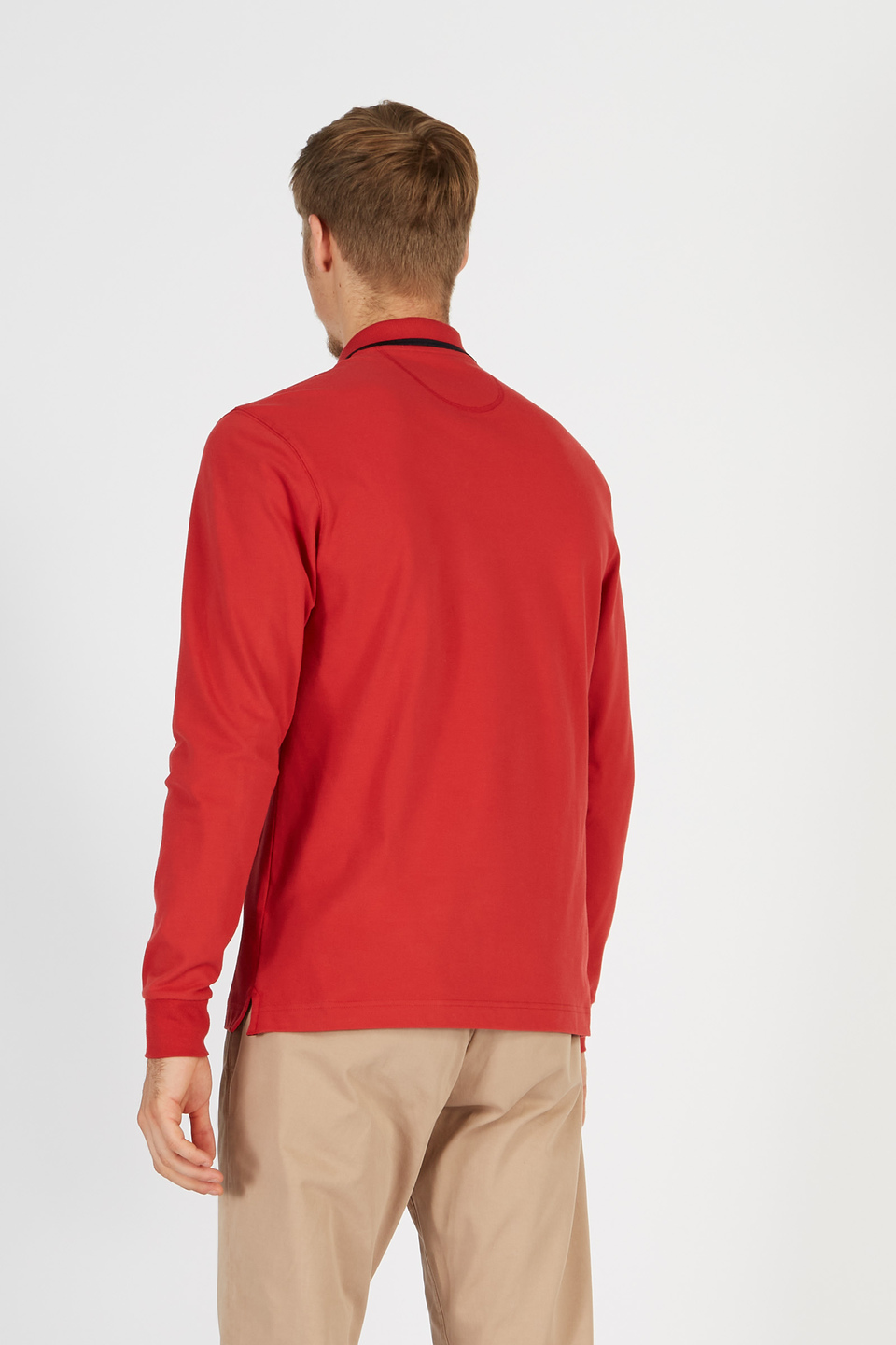 Polo Guards hommes avec manches longues en coton piqué stretch | La Martina - Official Online Shop