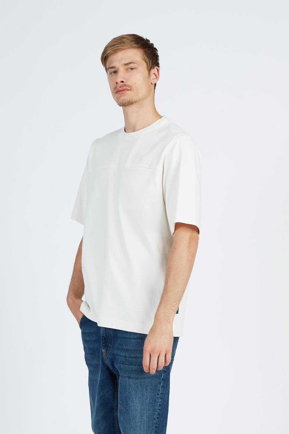 Camiseta de manga corta para hombre modelo de cuello redondo oversize | La Martina - Official Online Shop