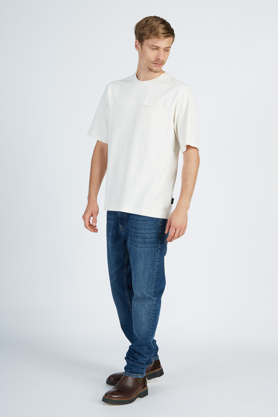 T-shirt da uomo a maniche corte modello girocollo oversize | La Martina - Official Online Shop