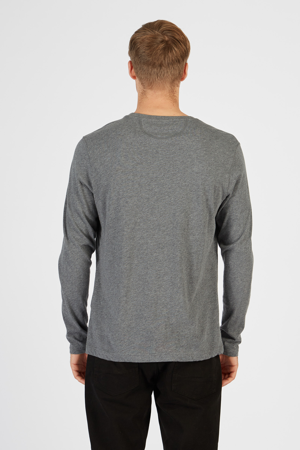 T-shirt da uomo a maniche lunghe modello girocollo regular fit | La Martina - Official Online Shop