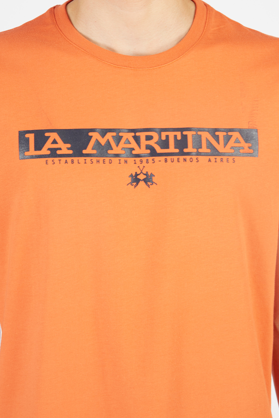 Camiseta de manga corta con cuello redondo de corte regular para hombre | La Martina - Official Online Shop
