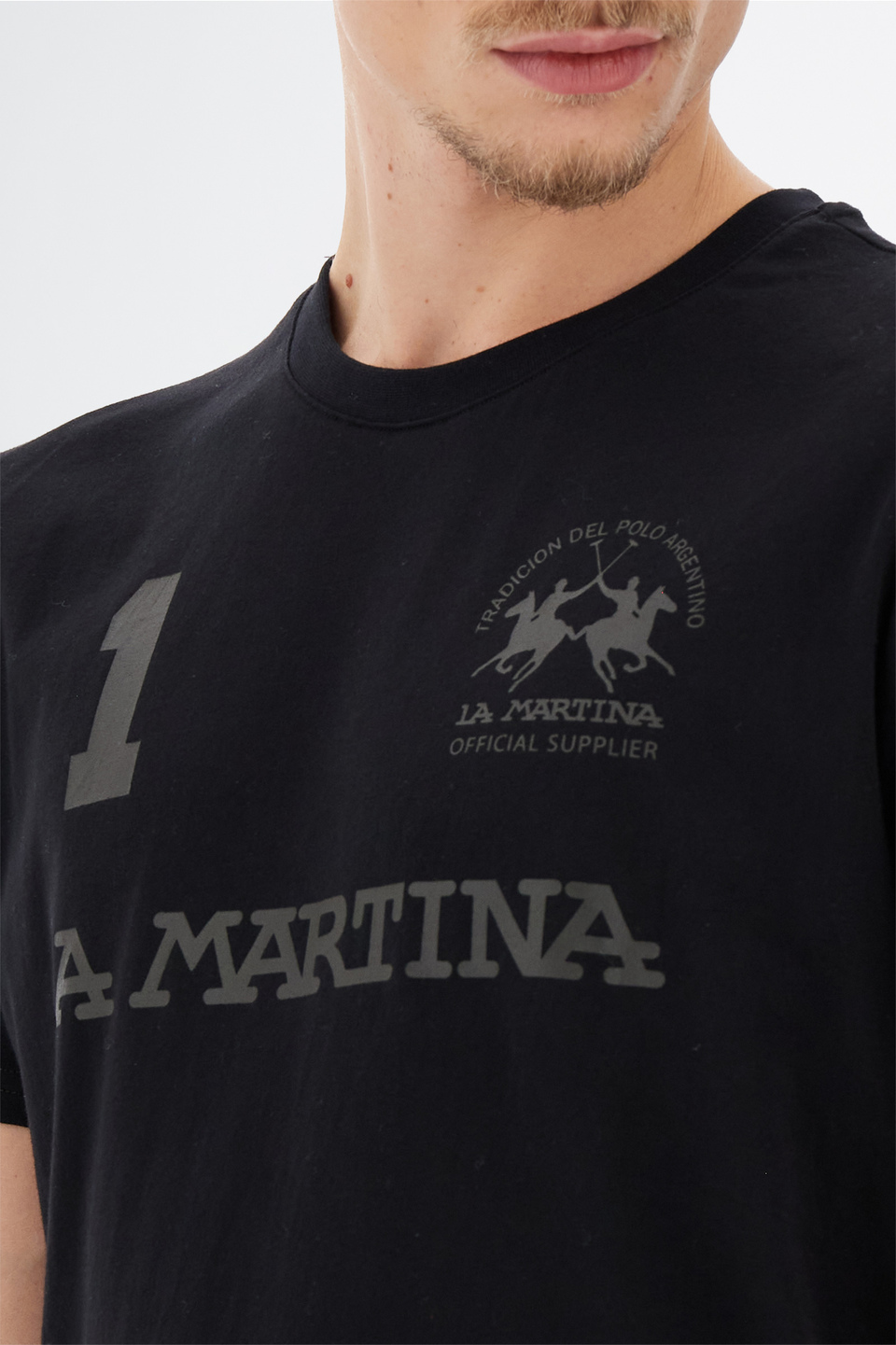 T-shirt da uomo a maniche corte girocollo in cotone 100% regular fit | La Martina - Official Online Shop