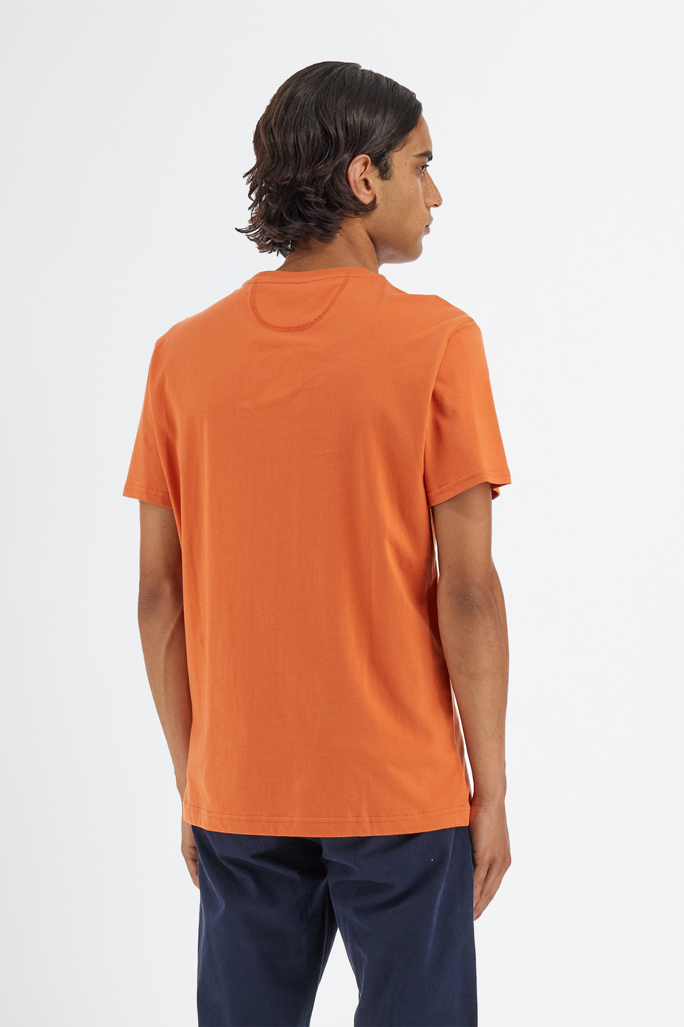 Men’s short-sleeved crew neck t-shirt in 100% regular fit cotton | La Martina - Official Online Shop