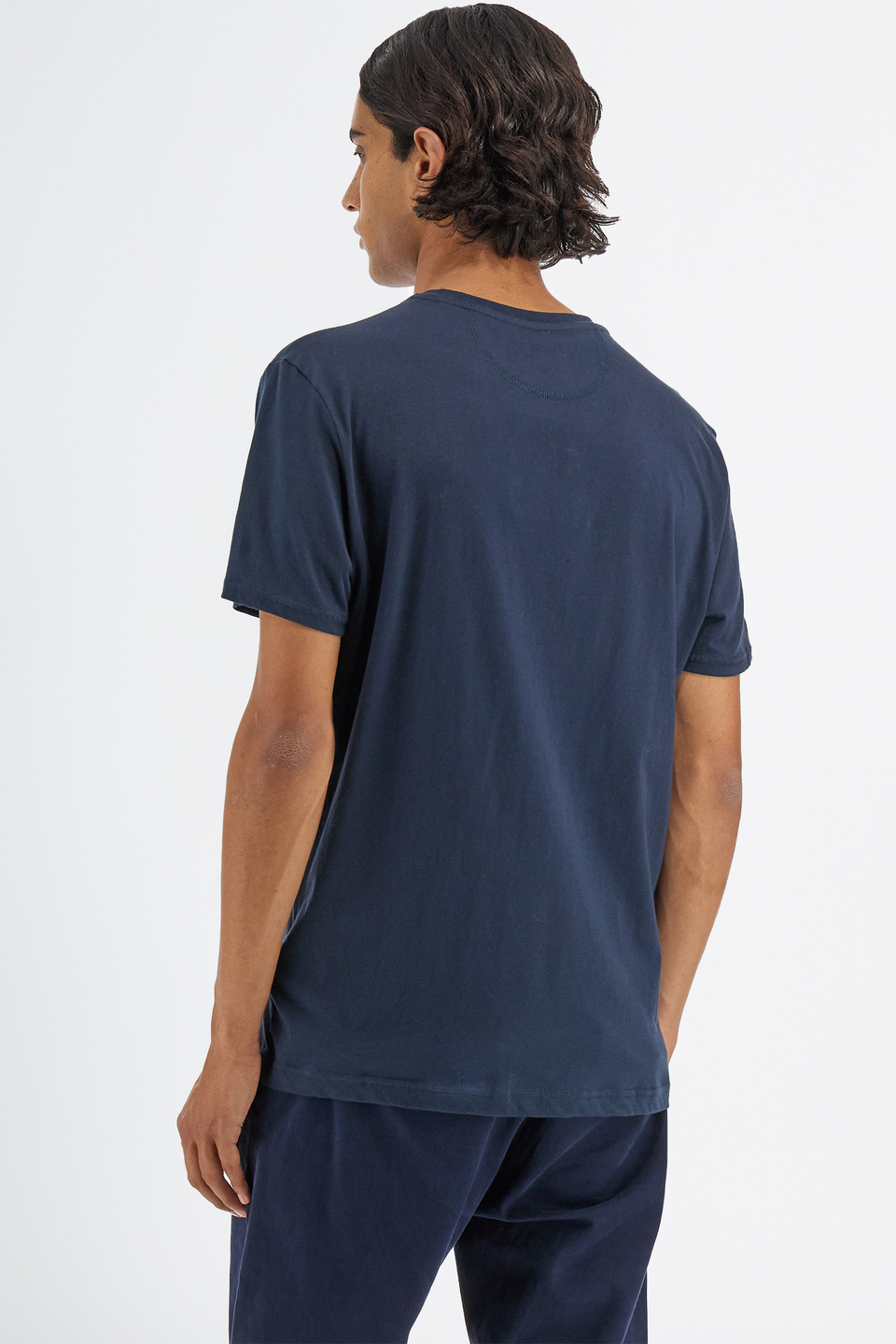 Camiseta de manga corta con cuello redondo en algodón 100% corte regular | La Martina - Official Online Shop